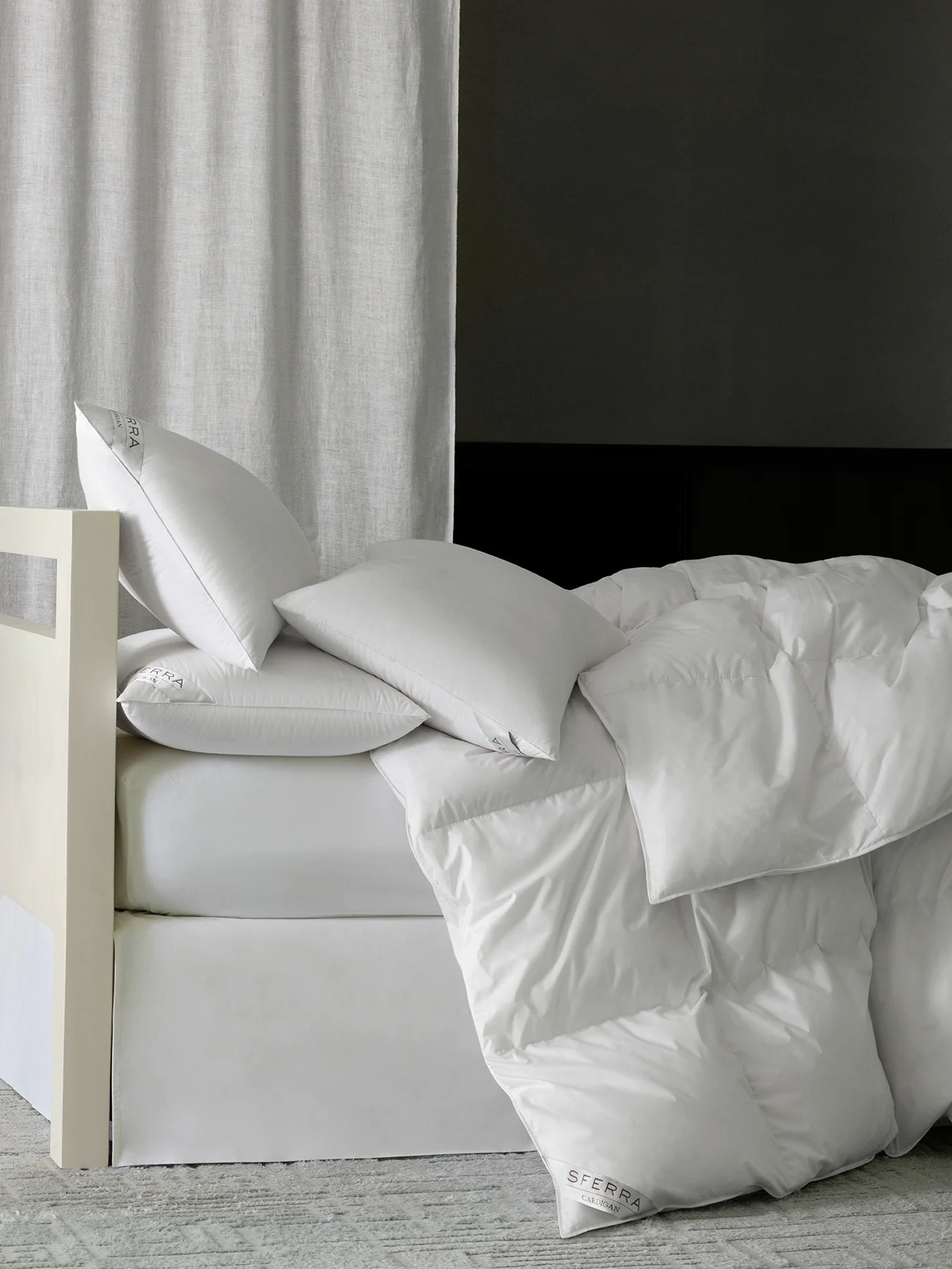 Cardigan Duvet by Sferra | 800+ Loft White Goose Down - Image 3